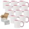 12 Pcs 11OZ Pink Inside & Handle Sublimation Mugs With Foam Support Boxes